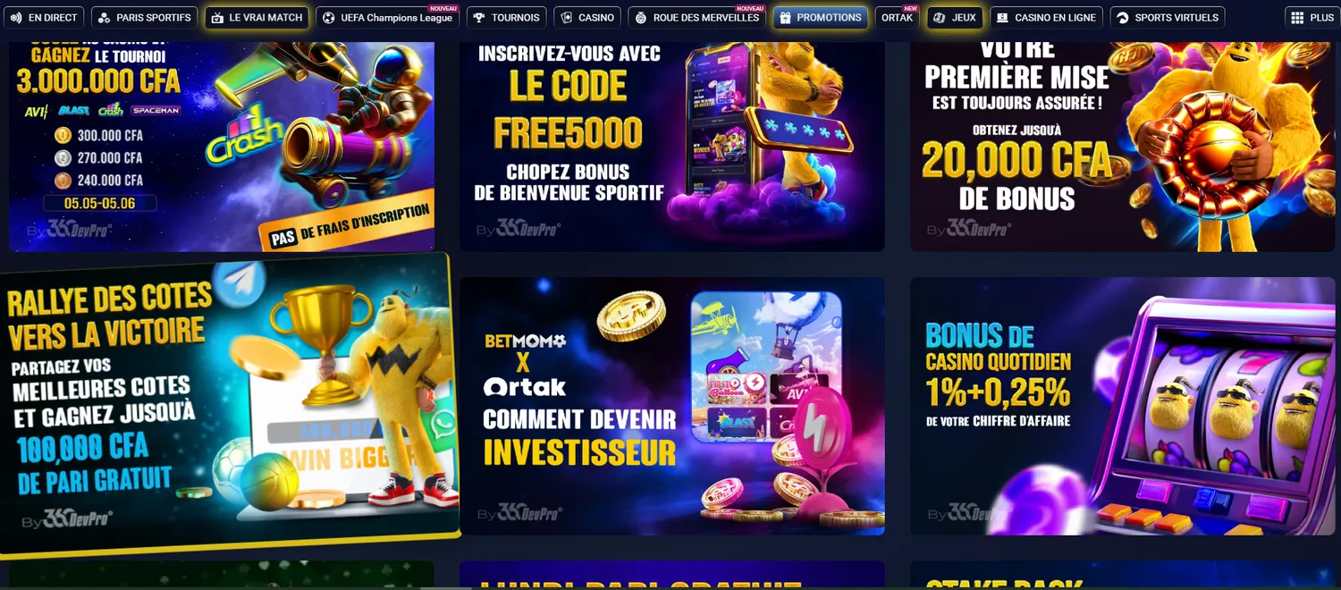 Bannières promotionnelles Betmomo